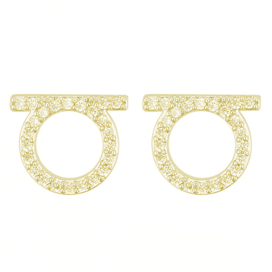 Aretes Rocío Estilo Simple Ronda Con Circón