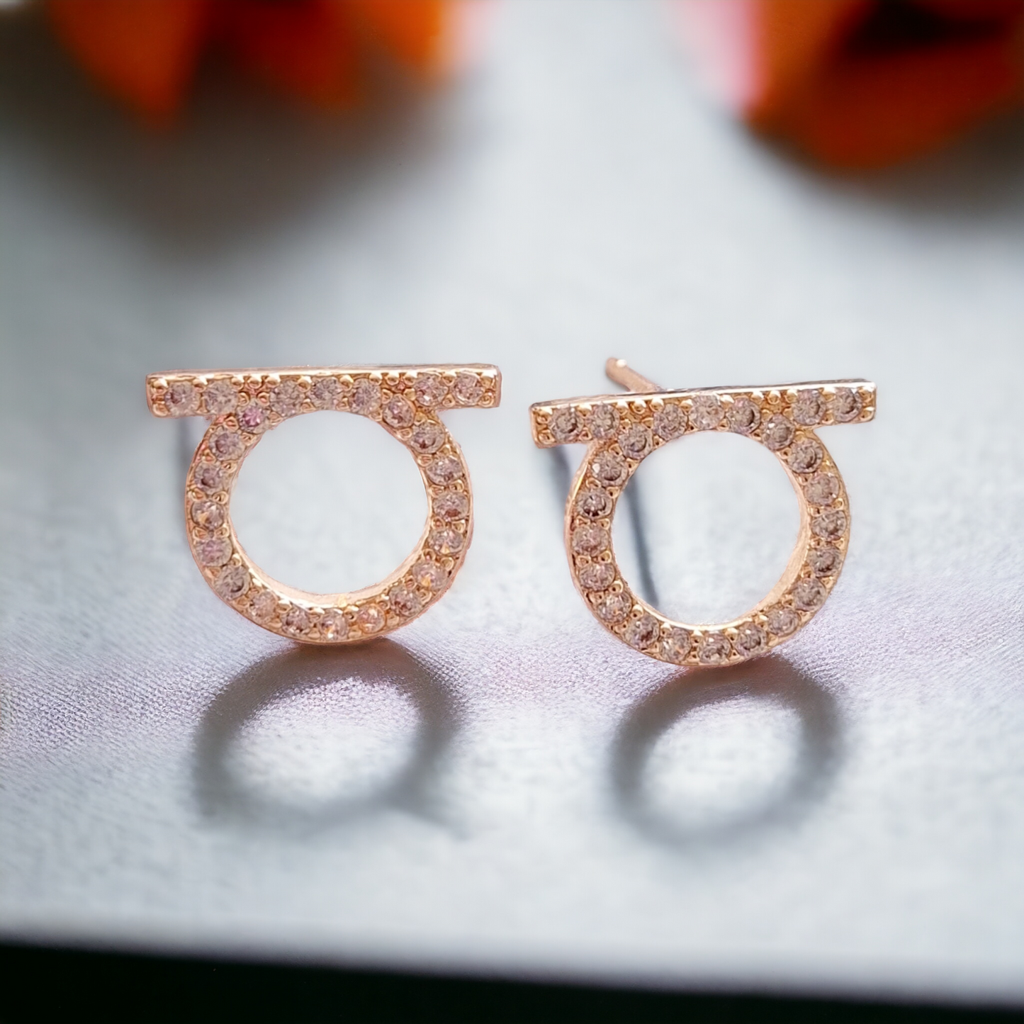 Aretes Rocío Estilo Simple Ronda Con Circón