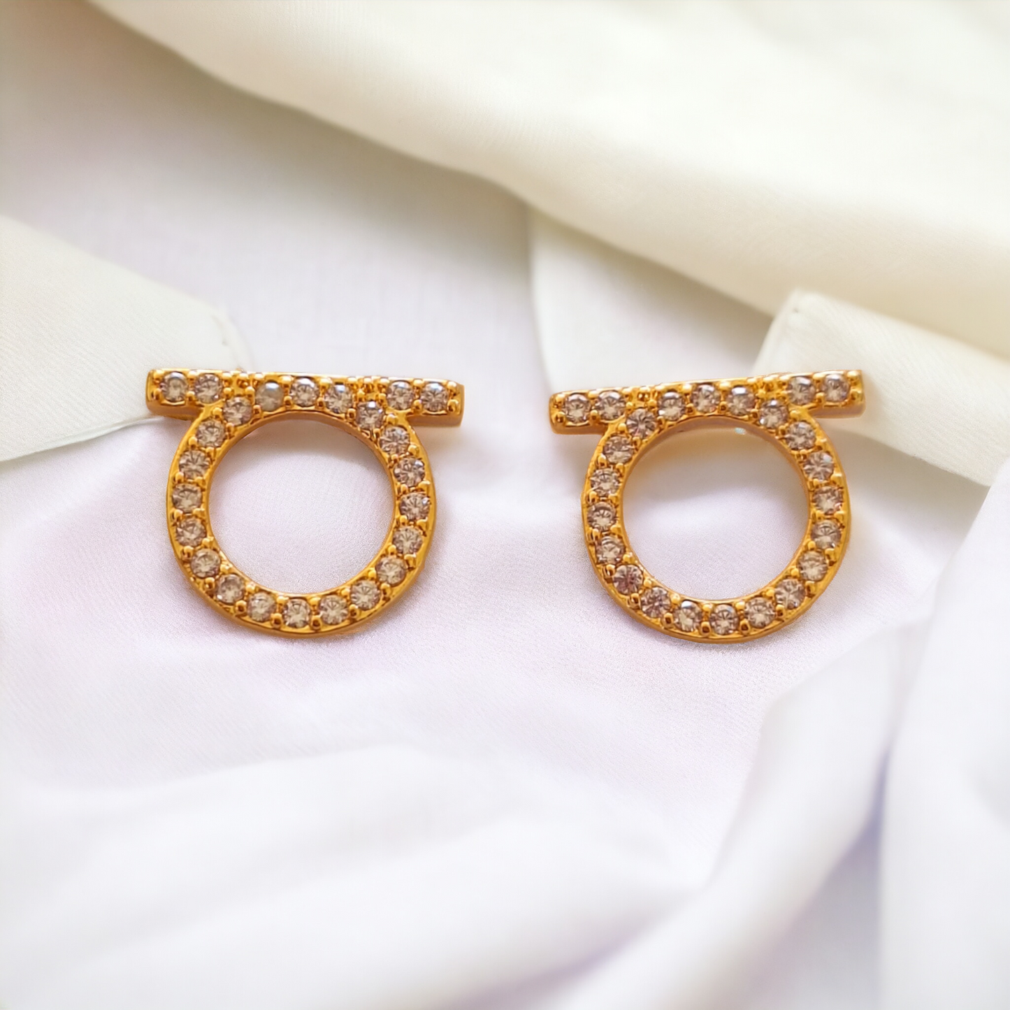 Aretes Rocío Estilo Simple Ronda Con Circón