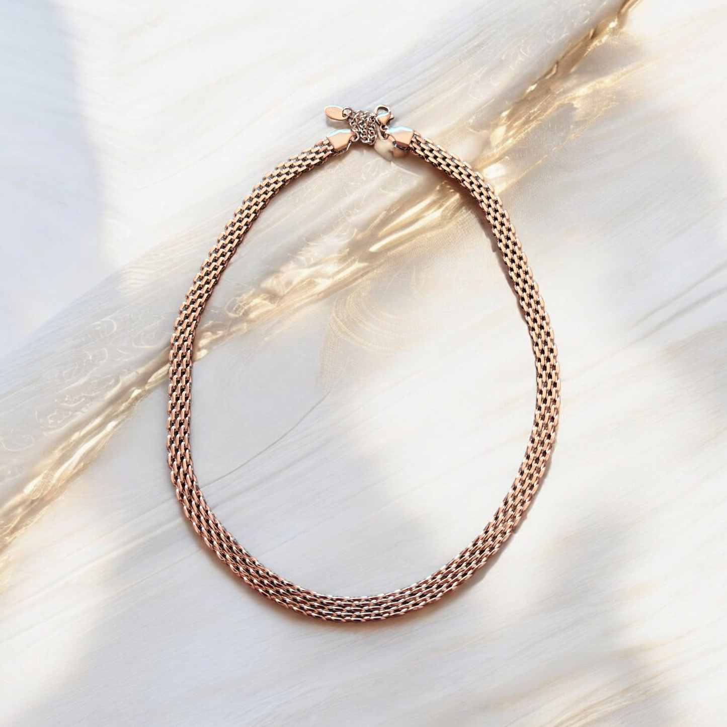 Collar Nuria Retro Geométrico Cadena Sólida