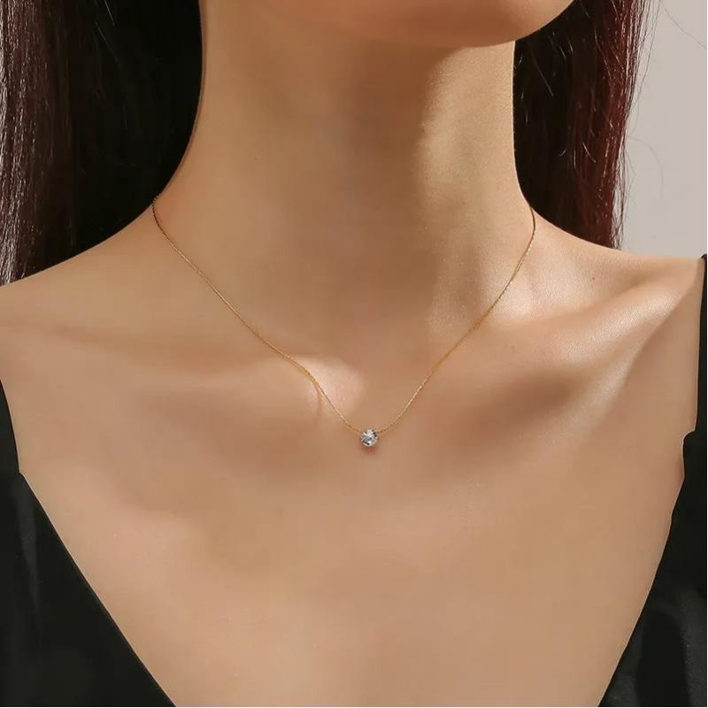 Collar Fátima Diamante Estilo Moderno Minimalista