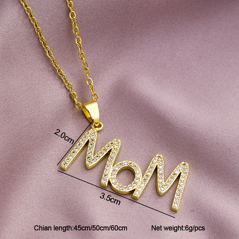 Collar Carolina Mom Color Oro Y Multicolor