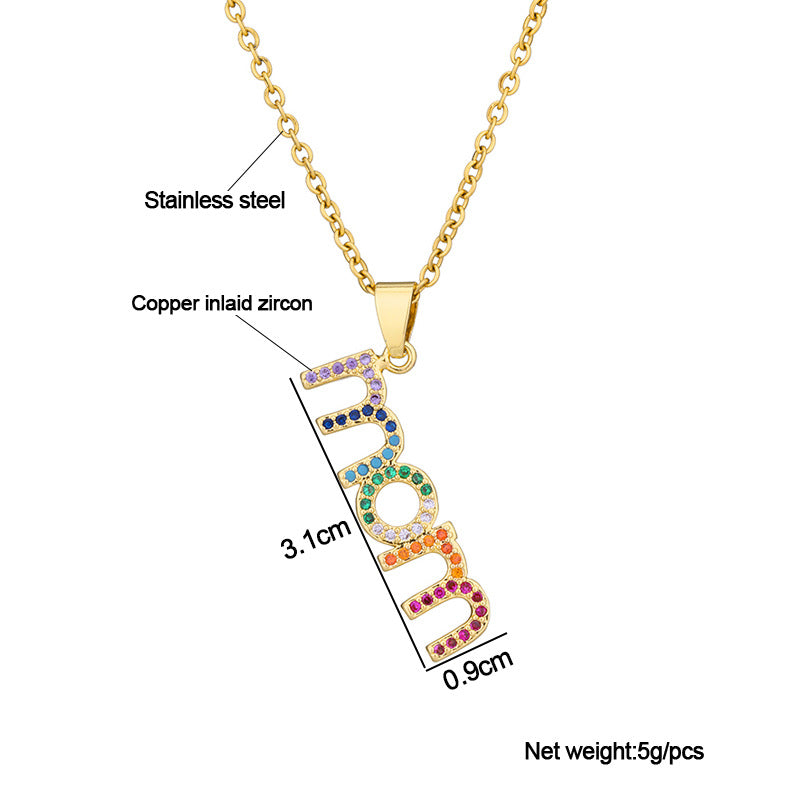 Collar Carolina Mom Color Oro Y Multicolor