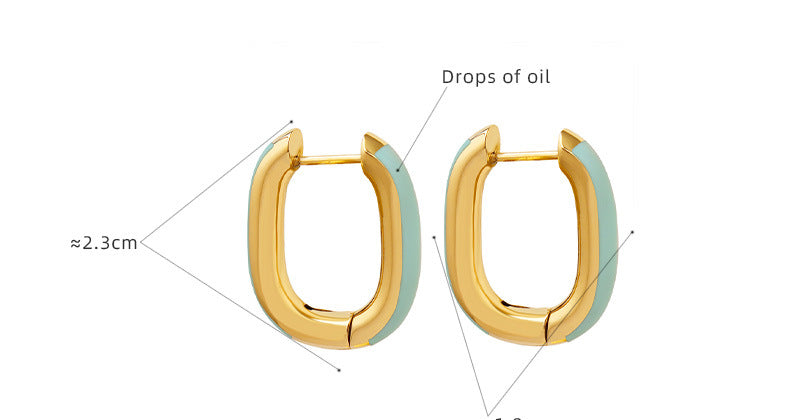 Aretes Blanca Ronda Con Esmalte